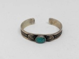 Southwestern Sterling and Turquoise Cuff Bracelet