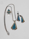 Mexican Turquoise and Sterling Jewelry Set
