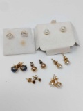 Grouping of Gold Stud Earrings
