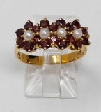 Garnet and Pearl Ring