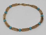 Gold and Turquoise Bracelet