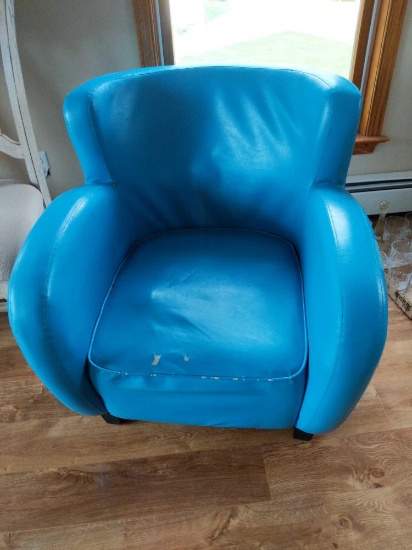 Blue Upholstered Arm Chair