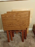 Four Wooden TV Trays