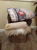 Large Wire Basket, Blankets, Quilt, Throws