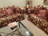 Sherrill Floral Upholstered Sofa and Love Seat