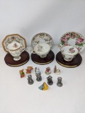 3 Avon Cup & Saucer Sets, Miniature Pewter Figures and Other Miniature Figures