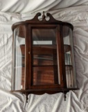 Wood and Glass Wall Mount Display Cabinet