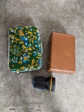 Two Vintage Suitcases and Flashlight