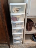 Plastic 7-Drawer Stack with Contents