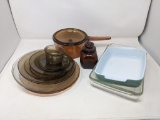 Baking Dishes, Glass Lidded Cook Pot, Amber Glassware
