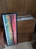 Framed Panoramic Poster and 3 Folding Tables