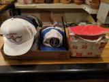 Vintage Miller High Life Cooler and Several Ford Mustang Baseball Hats