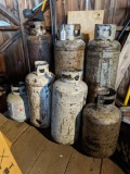 Grouping of Propane Tanks, various sizes