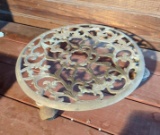 Brass Footed Plant Trivet