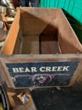 Wooden Crate with Bear Creek Label