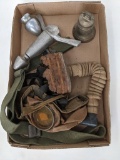 Miscellaneous Items: Incomplete American WWI Gas Mask, Aluminum Broad Sword Part, Etc.