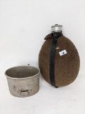 German WWII Canteen with Felt Cover with Cup
