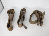 3 WWII Pistol Belts with One First Aid Pouch