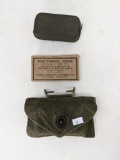 2 WWII First Aid Kits (One with Canvas) and Foot Powder Box with Contents