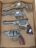4 Die Cast Toy Cap Guns