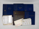 5 Empty Coin Folders; 2 Capital Holders; Gold Type Sets