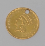 1856 $1 Gold Princess, Holed
