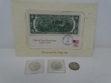 (2) 1964 & (1) 1967 Kennedy Halves, 1976 $2 First Day Issue