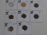 Lincoln Cents- (3) 1909 VDB F-XF, 1910S G, (2) 1922D VG, 1961 Proof; 1962 Proof Dime