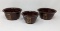 3 Redware Small Bowls