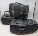 2 Sony Boom Boxes and Aladdin Lunch Kettle