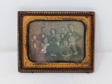 Daguerrotype of Large Family in Leather Frame