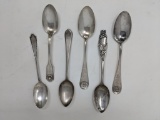 6 Engraved Sterling Spoons
