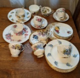 Grouping of Bone China Cups, Saucers, Plates