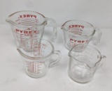 4 Pyrex Measuring Cups with Spouts