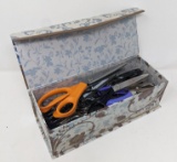 Scissors Lot in Decorative Cardboard Box