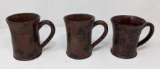 3 Redware Mugs