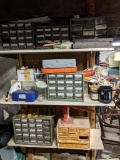 Parts Bins with Contents, Paintbrushes, Jack, Other Tools