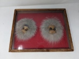 1980's Framed Eskimo Masks with White Fur