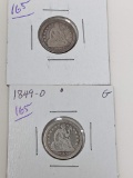 Seated Dime 1849O, 50O G+