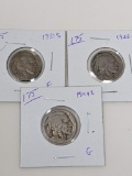 Buffalo Nickel 1924S G, 26S F, 31S F