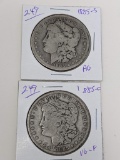 Morgan Dollars 1885O VG-F, 1885S AU