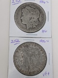 Morgan Dollars 1886O VF, 1886S AG