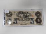 $5 Broken Bank Note 1854 Washtenaw MI UNC