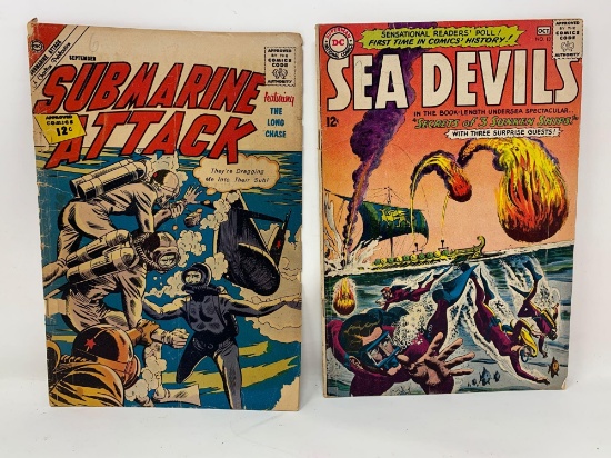 Submarine Attack and Sea Devils Comic Books