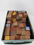 Box of Vintage Wooden Toy Blocks
