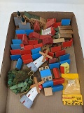 Large Grouping of Train Putz Items- Houses, Windmills, Church, Etc.