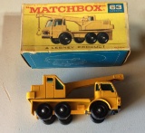 Matchbox No. 63 Crane Truck Like New, Box Shows Wear