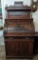 Victorian East Lake Cylinder Top Desk with Ornate Carvings and Contents