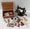 Miniature Singer Sewing Machine with Sewing Notions