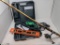 Hitachi Drill, Level, Fishing Rod with Open Reel and Head Lamp